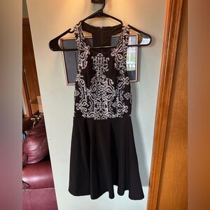 Black Embroidered Formal Dress